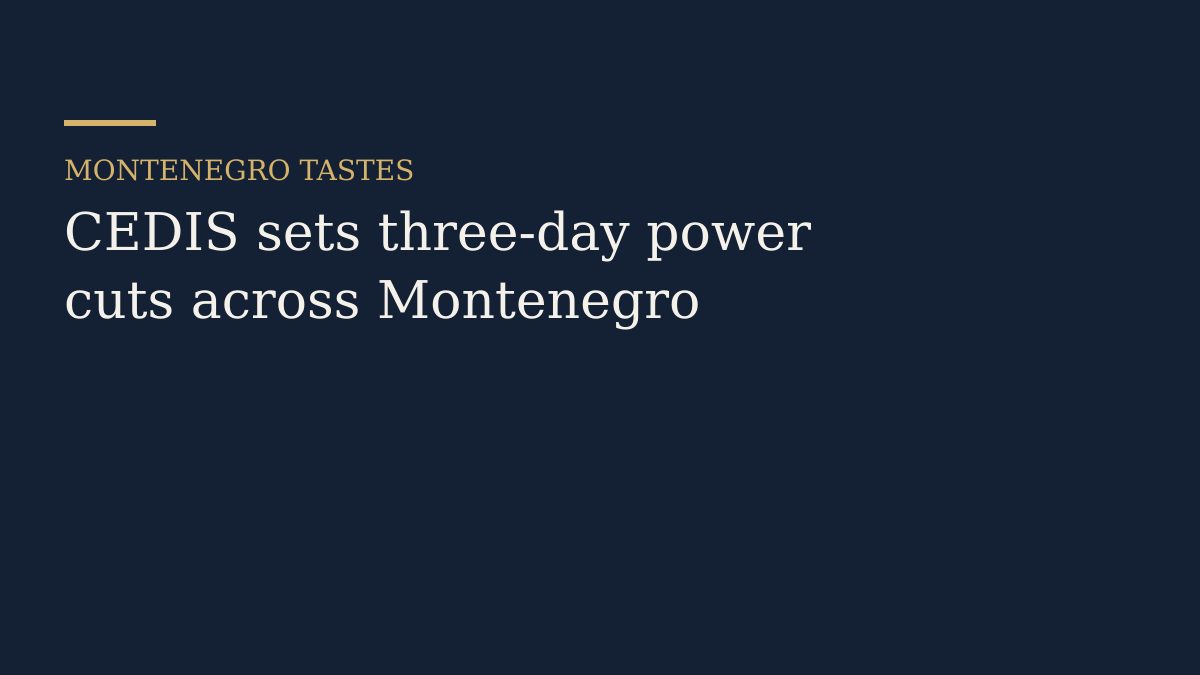 Power lines above a Montenegrin village during planned grid work